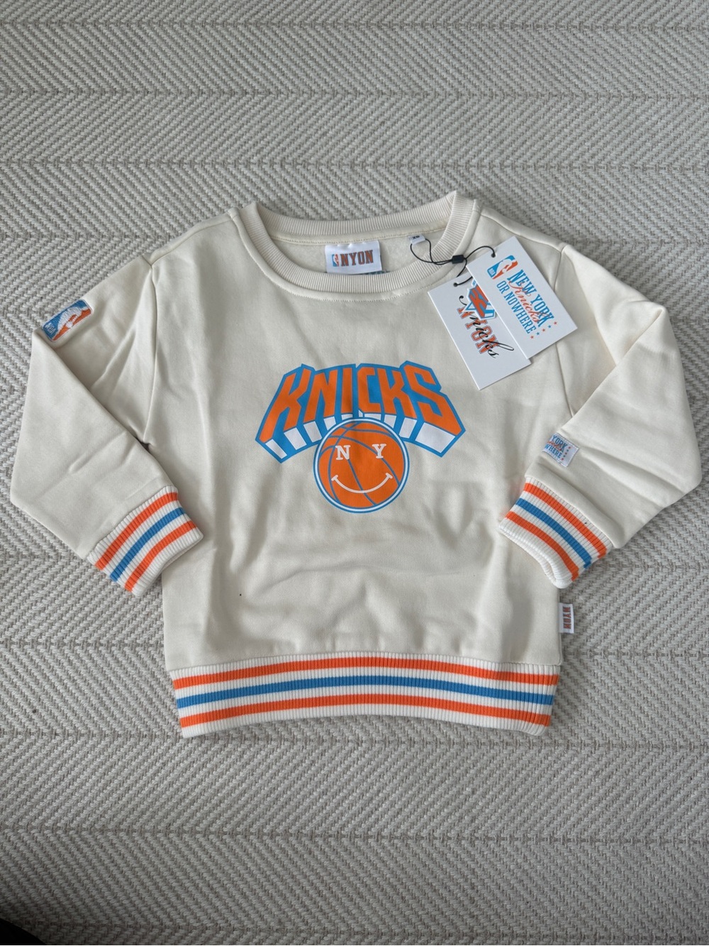 NYON New York or Nowhere x New York Knicks Collab - Cream Kids Sweatshirt